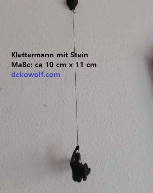 Wandschmuck Wanddeko Bergsteiger Kletterer Figur mit Fels – Bild 5