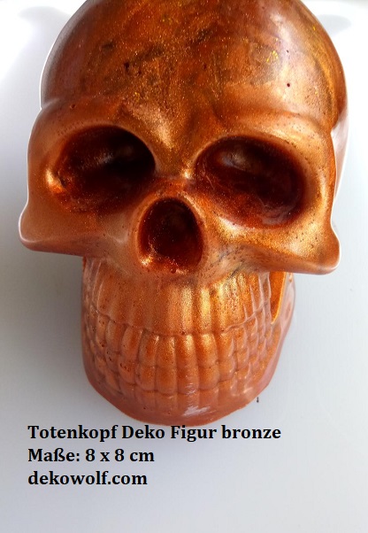 Totenkopf Deko Figur - Sammel Figur - Gold/Bronze Schädel - Resin Harz 